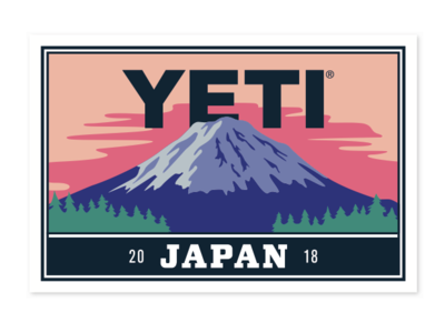 YETI Takes Japan fujisan fujiyama japan mount fuji mountain mt. fuji sticker design sunrise wilderness yeti