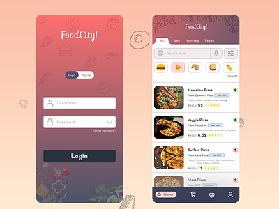 Food App UI branding design figma food app food app ui food ui kirtan kirtan kalathiya photoshop ui ux