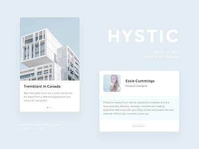 DAILY UI #01 HYSTIC