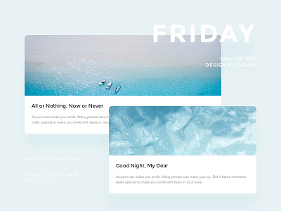 DAILY UI #02 FRIDAY blue daily friday practise see shadow ui ux water