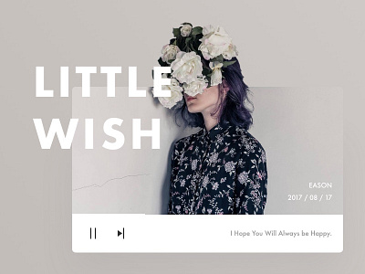 Little Wish clean flower girl happy love media play ui ux video wish