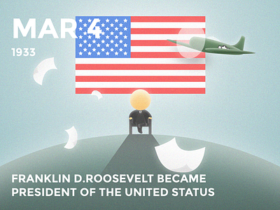 #Daily 3.4 Roosevelt daily history illustration pager plane president ui usa