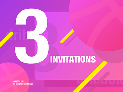 3 Invitations ball color dribbble invitation invite new pink