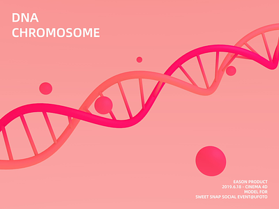 DNA 3d animation c4d c4dart chromosome dna model motion pink red