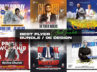 Church Flyer Template Bundle - 6 in 1 praying hands