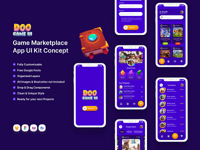 Game UI Mobile App Concept ux