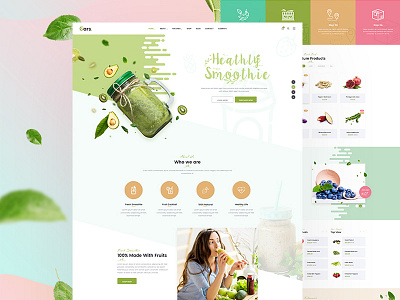 Oars - Organic Smoothie Homepage by iDoodle on Dribbble