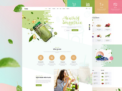 Oars - Organic Smoothie Homepage food shop fresh fresh food fruits healthy food organic organic store sea food template smoothie vegetables