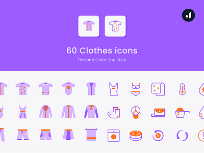 60 Clothes icons✨ • Flat and Color Line style app behance design flat flatdesign graphic design icon illustration logo minimal pinterest ui ux vector