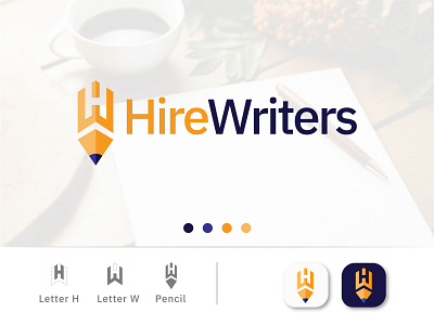 HireWriters LOGO app app icon creative logo logo logodesign logodesigns logoo logoolshop modern logo simple logo unique logo website logo