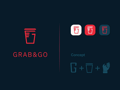 GRAB&GO | Resturant logo brand branding creative logo design flat logo logodesign minimal