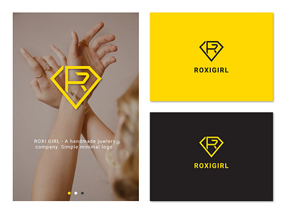 ROXIGIRL | BUSINESS LOGO brand branding business logo creative logo design flat jewelry logo logodesign minimal personal logo wordmark logo