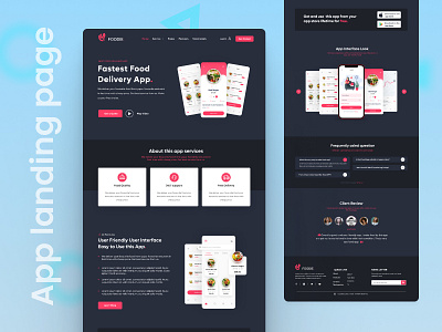 Food App landing page design