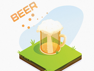 Beer isometric beer design illustration isometric vector