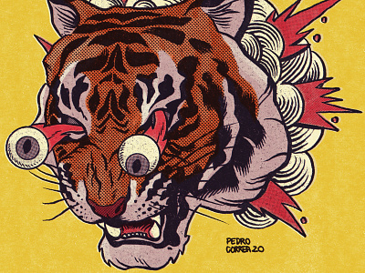 Boom!! art beast comics drawing illustration illustrator ink lowbrow mold monster paper poster psychedelic retro texture tiger tshirt vintage
