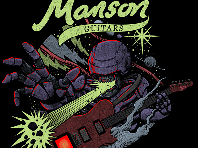 Manson Guitars: MURPH android cosmos gig guitar muse music planets retro robot rock rock and roll space t shirt tshirt vintage