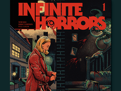 Infinite Horrors comics cover creature death horror illustration magazine monster pulp street terror