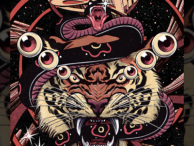 311 311 cosmos gig music psychedelic retro rock scifi snake space tiger trippy vintage vortex
