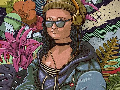 Mona Lisa colors hiphop hipster illustration joy mona lisa monalisa music psychedelic space texture trippy vintage young