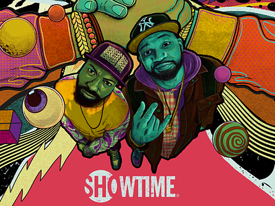Desus & Mero for Showtime cbs colors desusandmero energy flow illustration joy poster showtime television textures