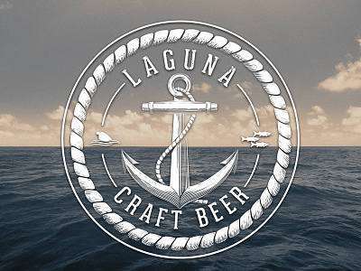 Brewery Logo anchor beer brew brewery dolphin fish laguna logo ocean old school sea vintage