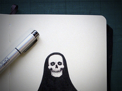 Hey! doodle ghost handmade ink moleskine skeleton skull