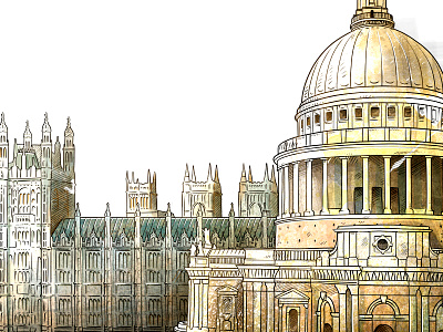 London doodle england london architecture buildings parliament sketch watercolor