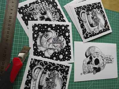 Prints astronaut candle nature plants print skull space