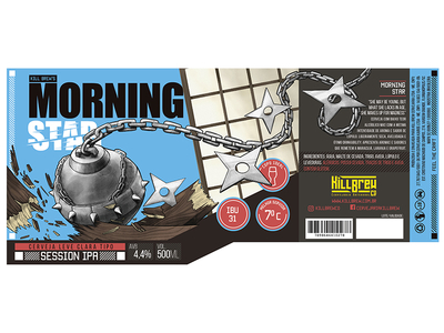 Morning Star beer brewery chain design ipa japan label ninja package packaging shuriken weapon