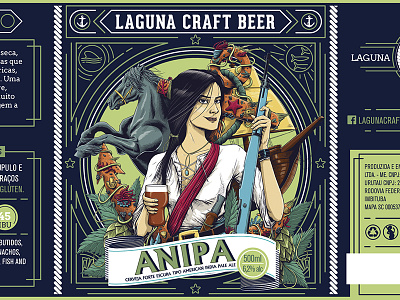 Laguna Craft Beer - ANIPA anchor apa beer beer label coral craft beer label ocean reef sea woman