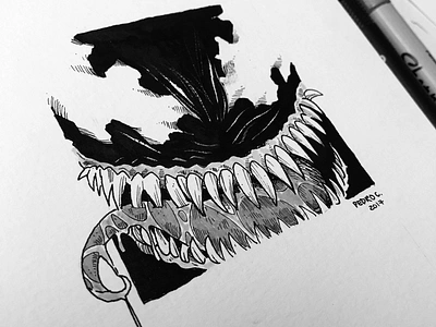 Venom comics illustration ink inktober inktober2017 marvel moleskine venom