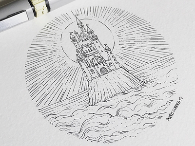 Castle architech castle drawing illustration ink inktober inktober2017
