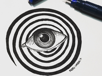 Vertigo eye eyes hypnosis illustration ink inktober inktober2017 spyral vertigo