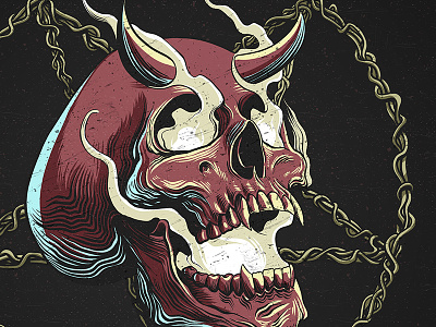 El Diablo demon devil diablo evil illustration pentagram satan skull