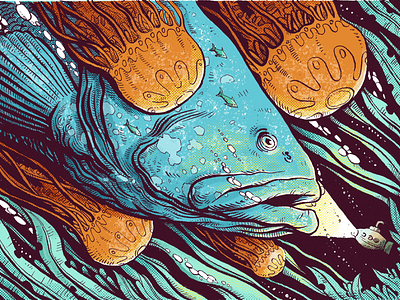 Colors brush darkness fish illustration ink jellyfish sea submarine