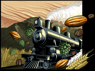 Colors! beer brewery brush cocoa coffee illustration ink locomotive scenario trais