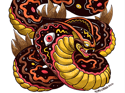 Naja (colors) brush brush and ink illustration ink kobra naja oldschool snake tattoo