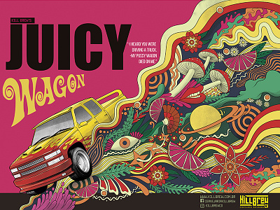 Juicy Wagon 60s 70s beer beer label brewery car craft beer packaging psychedelia psycho