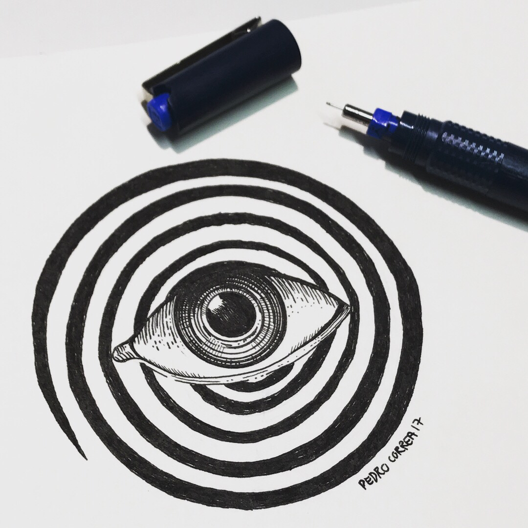 trippy eye drawing