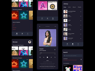 UI Design - Music Apps app branding design ui ux