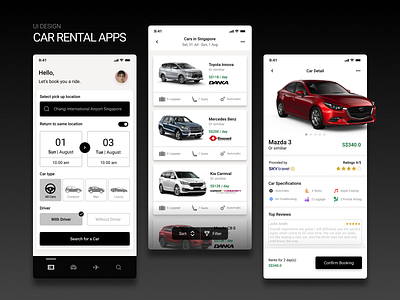 UI Design - Car rental apps app branding dailyui design dribbble figma minimal ui uiux ux