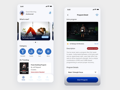 UI Design - Workout apps