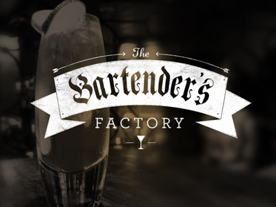 Bartender's factory cocktail glass guillaume rodriguez logotype