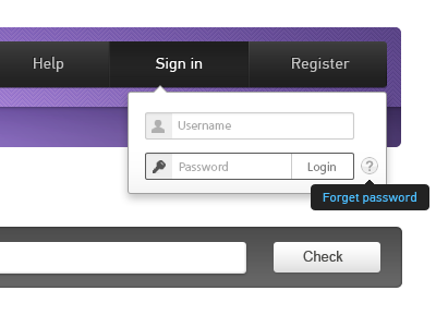Login form form login magenta menu popup sign in user