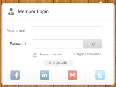 Member login form login user