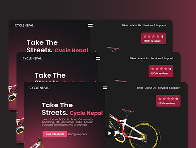 Landing page for Cycle (Nepal) shop ui ux web design