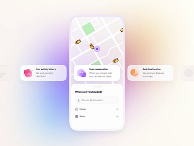 Feeds use case - Taxi App animation app design feeds interaction mamulashvili product tato ui ux web