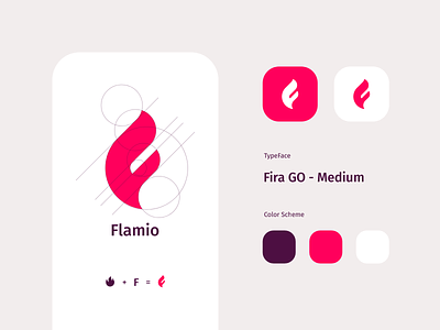 Flamio branding design f flame flamio grid logo icon identity logo mamulashvili monogram product tato