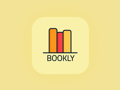 BOOKLY - Online Library book book design book logo books ui logo logo design yellow