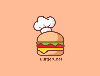 Burger Chef brand design food logo design logo logo design logo for app